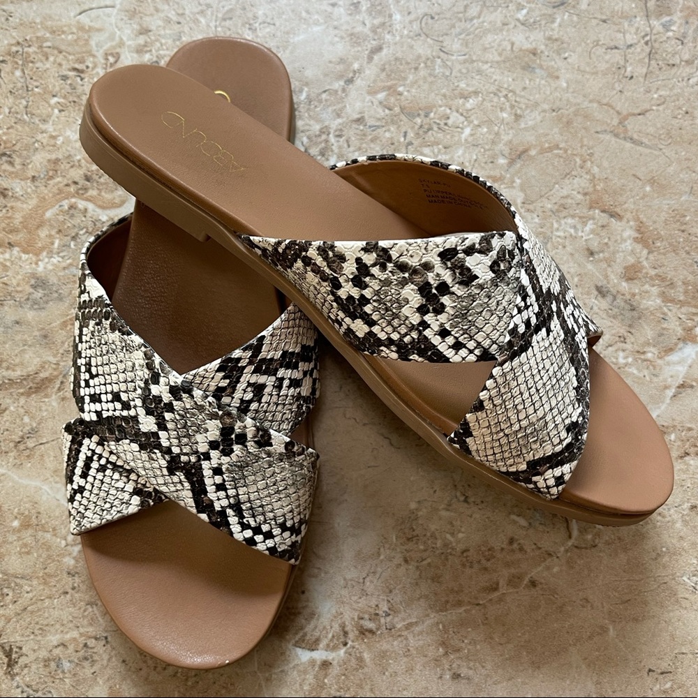 Snake skin slides by Abound women’s size 7.5